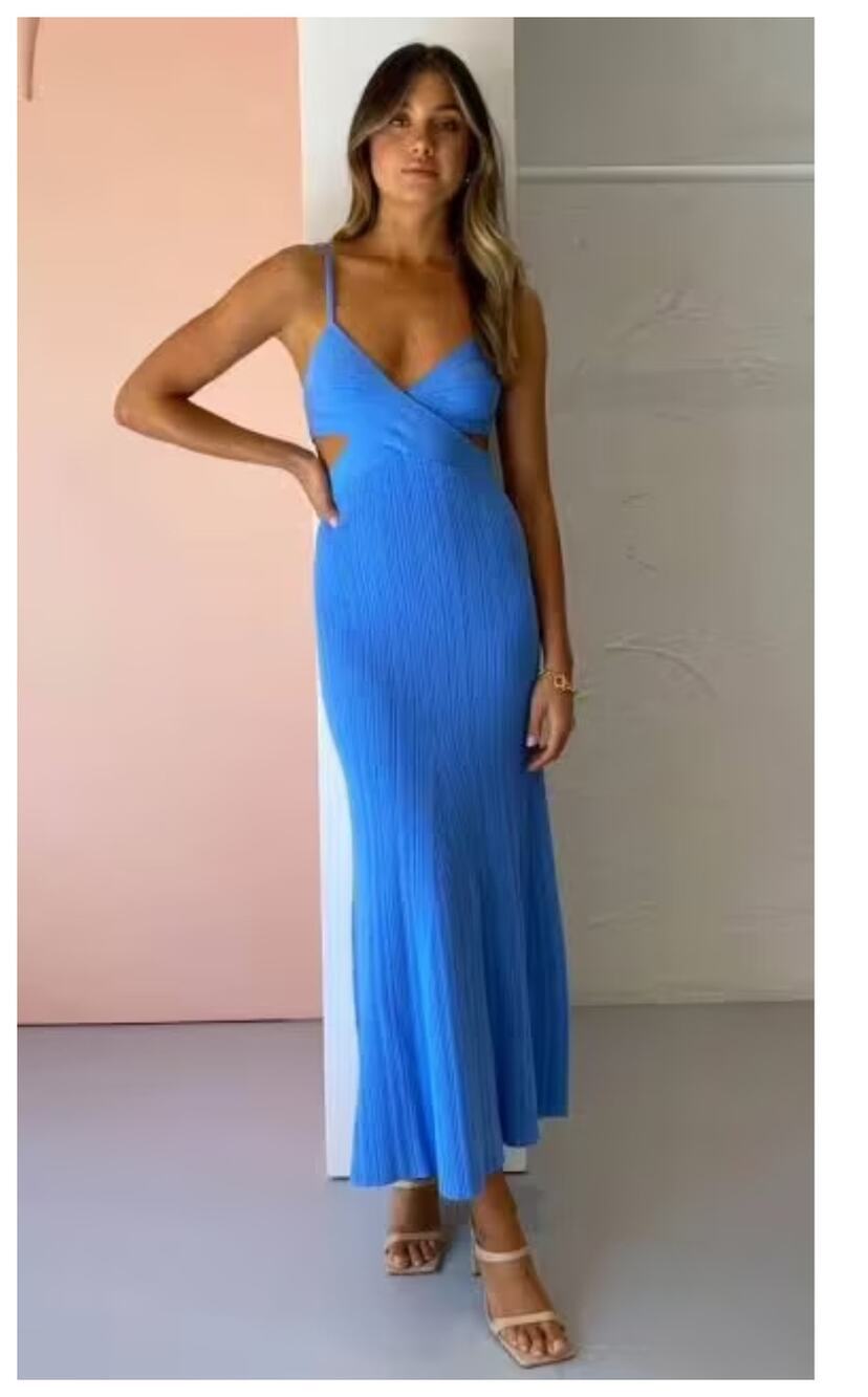 NWT ANNA QUAN Sabrina Cut-Out Rib Knit Midi Dress Size US/8